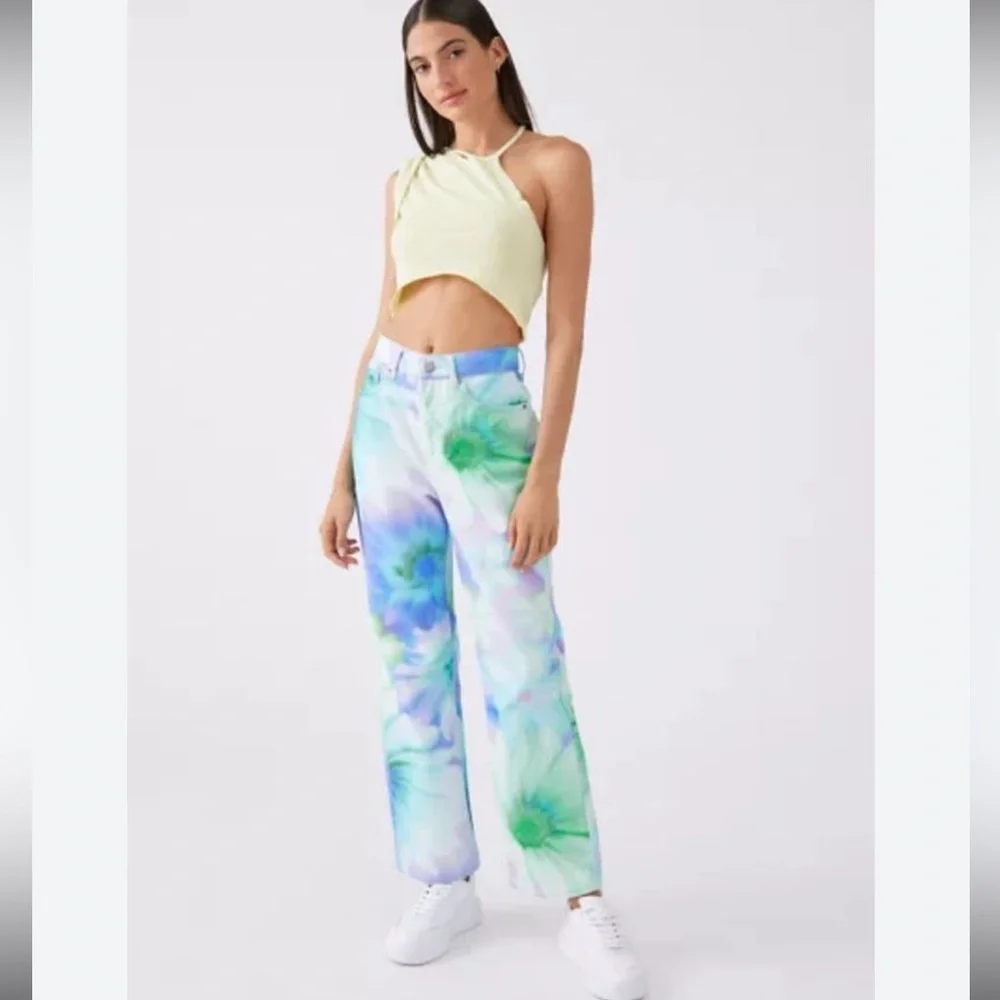 BDG x Urban Outfitters Festival Floral‎ Tie Dye Cowboy Jean High Waist 29
